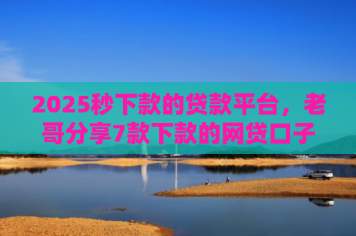 2025秒下款的贷款平台，老哥分享7款下款的网贷口子图