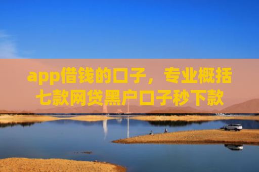 app借钱的口子，专业概括七款网贷黑户口子秒下款