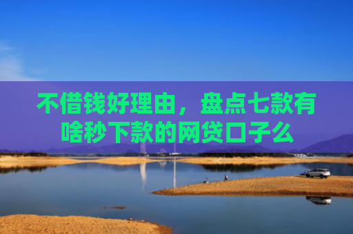 不借钱好理由，盘点七款有啥秒下款的网贷口子么