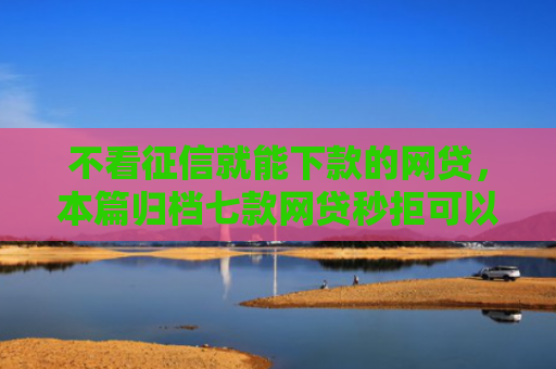 不看征信就能下款的网贷，本篇归档七款网贷秒拒可以下款的口子