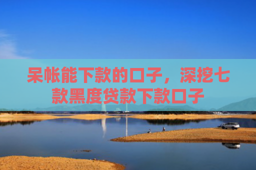 呆帐能下款的口子，深挖七款黑度贷款下款口子