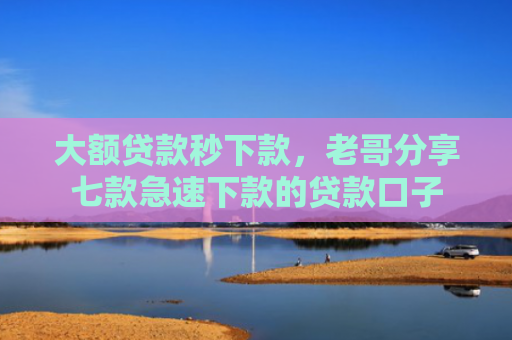 大额贷款秒下款，老哥分享七款急速下款的贷款口子