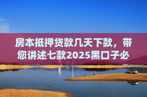 房本抵押贷款几天下款，带您讲述七款2025黑口子必下款app