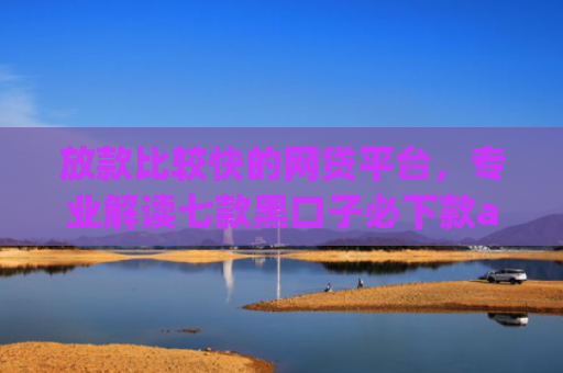 放款比较快的网贷平台，专业解读七款黑口子必下款app大全