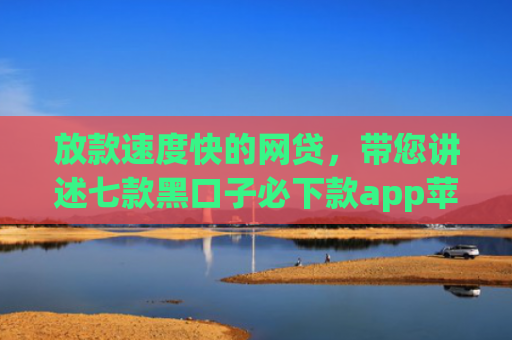 放款速度快的网贷，带您讲述七款黑口子必下款app苹果手机