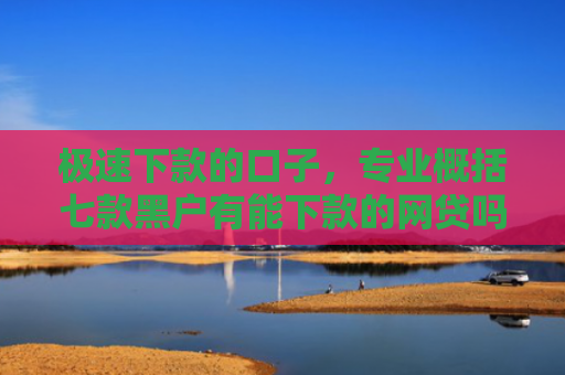 极速下款的口子，专业概括七款黑户有能下款的网贷吗