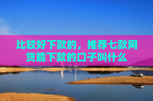 比较好下款的，推荐七款网贷能下款的口子叫什么
