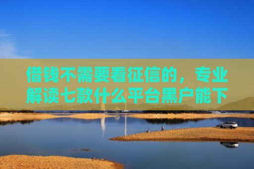 借钱不需要看征信的，专业解读七款什么平台黑户能下款了