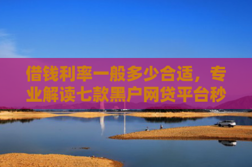 借钱利率一般多少合适，专业解读七款黑户网贷平台秒下款简单