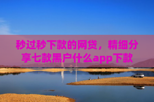 秒过秒下款的网贷，精细分享七款黑户什么app下款