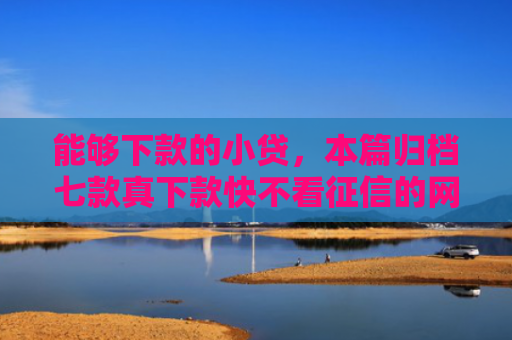 能够下款的小贷，本篇归档七款真下款快不看征信的网贷
