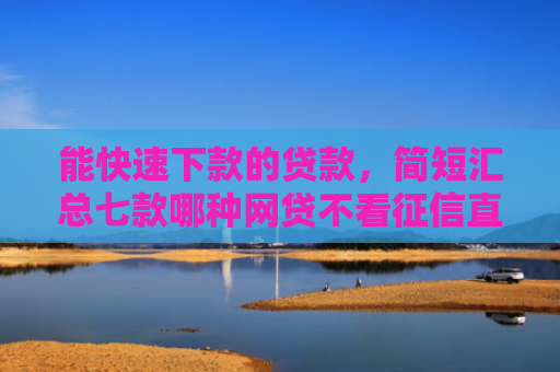 能快速下款的贷款，简短汇总七款哪种网贷不看征信直接下款