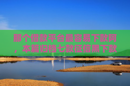 那个借款平台最容易下款阿，本篇归档七款征信黑下款快的网贷